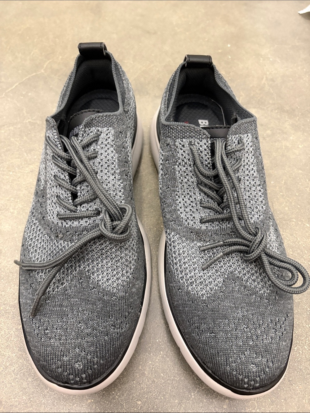 Men's Knit Lace-Up Sneakers - Charcoal Gray